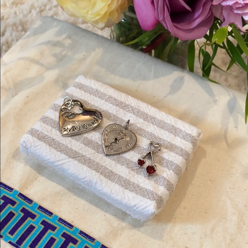 Bundle of 3 heart pendants